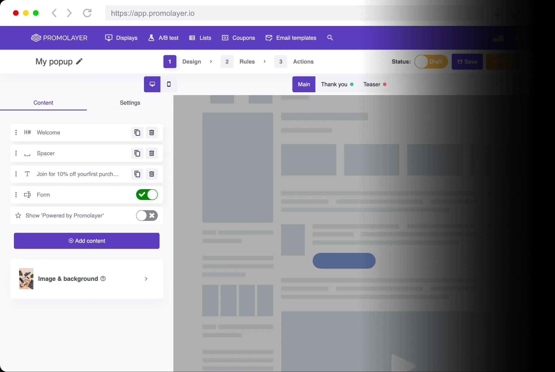 Promolayer customer notification popups
