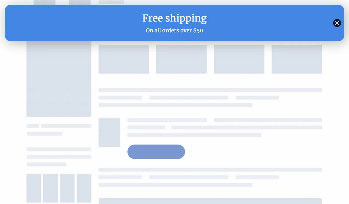 Free shipping banner example