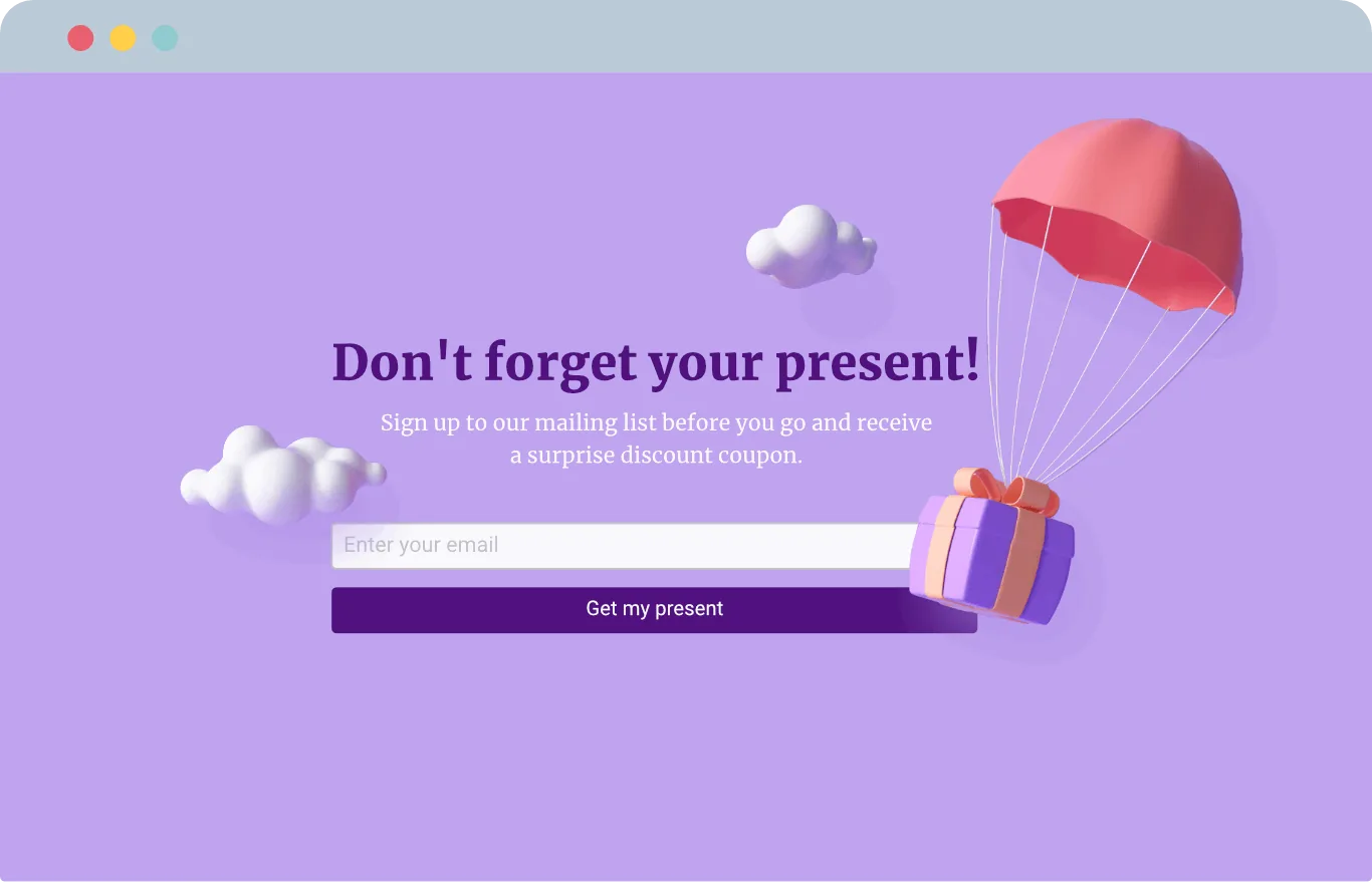 Fullscreen popup header illustration