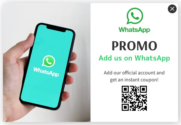 WhatsApp follow popup