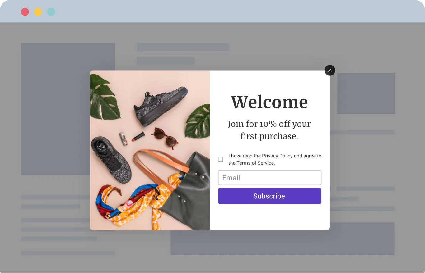 Lightbox popup header illustration