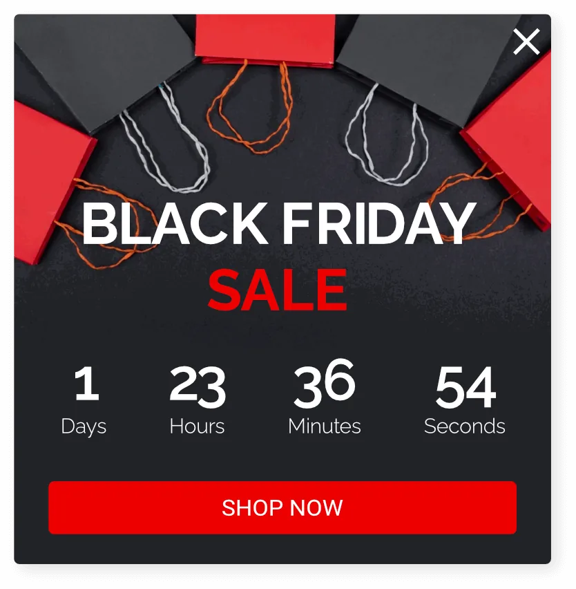 Black Friday sale popup