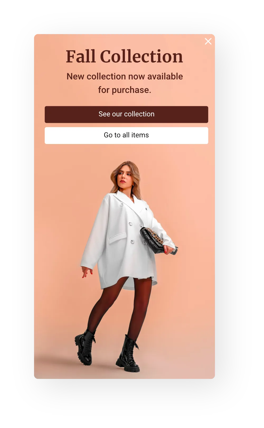 Fall collection slide-in popup