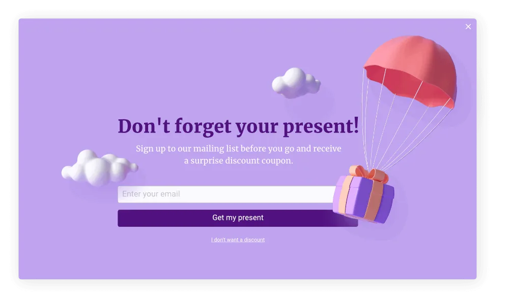 Floating present popup example