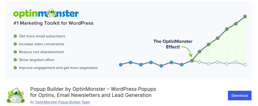OptinMonster WordPressプラグインの管理画面イメージ