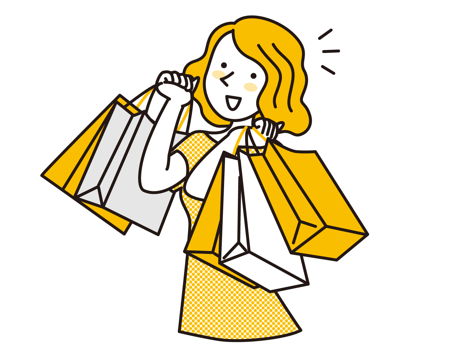 ポップアップを使ったマーケティング戦略ガイド　たくさんの買い物袋を抱える女性